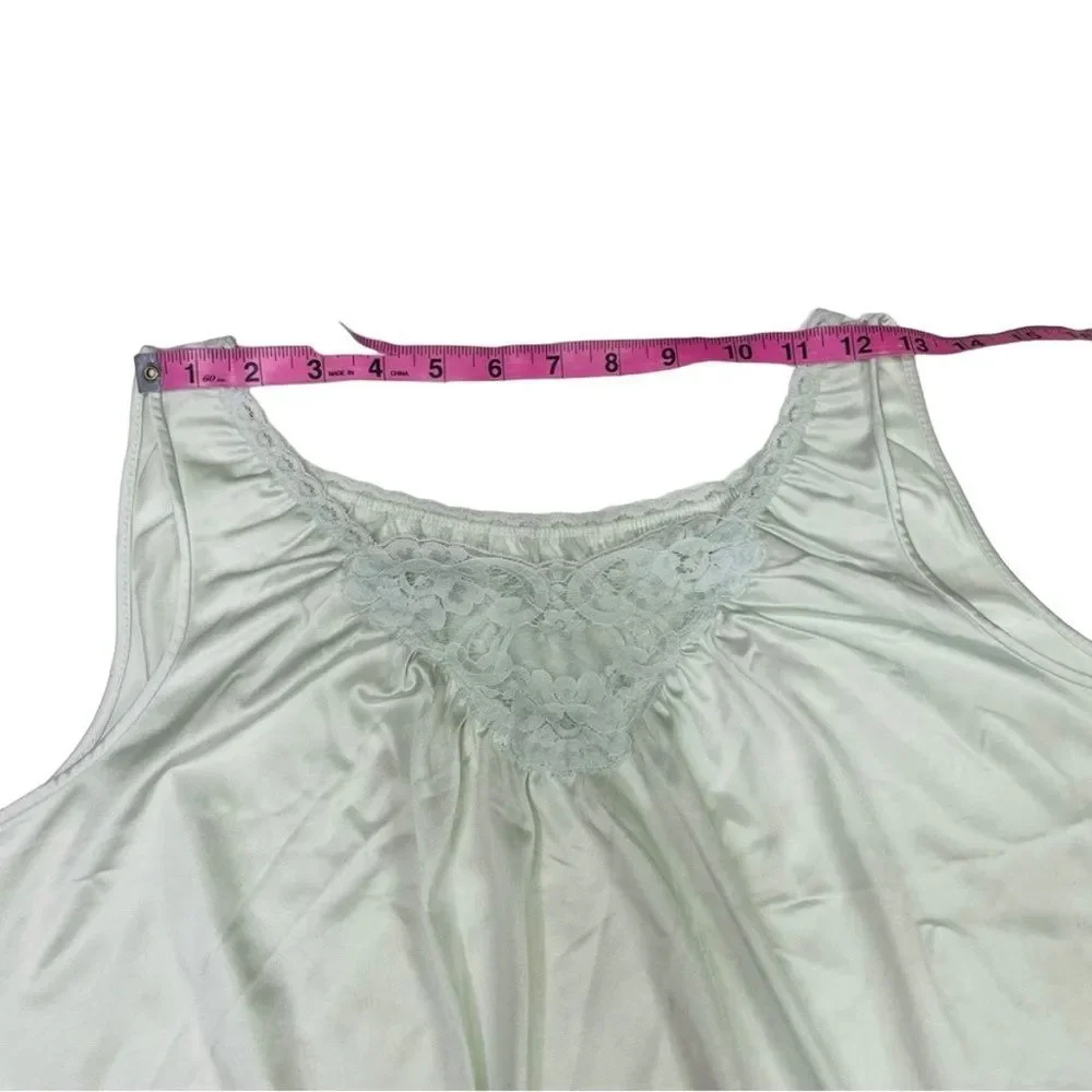 Vintage Lorraine White Satin Nightgown - Large
